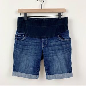 Oh Baby by Motherhood Half Belly Panel Maternity Denim Jean Shorts, S